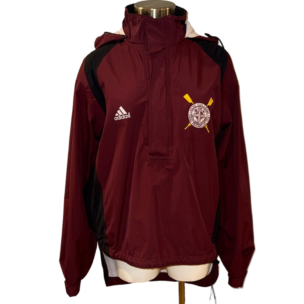 Unisex Vintage IONA College Adidas Maroon and Black Windbreaker Rowing